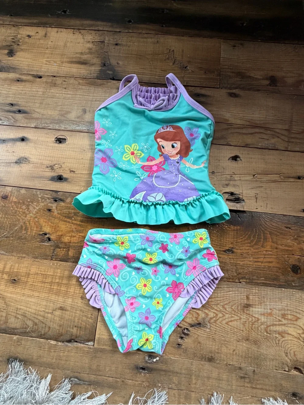 Sophia the First Disney Aqua & Lavender Girls' Two-Piece Swim Set 👑👑👑